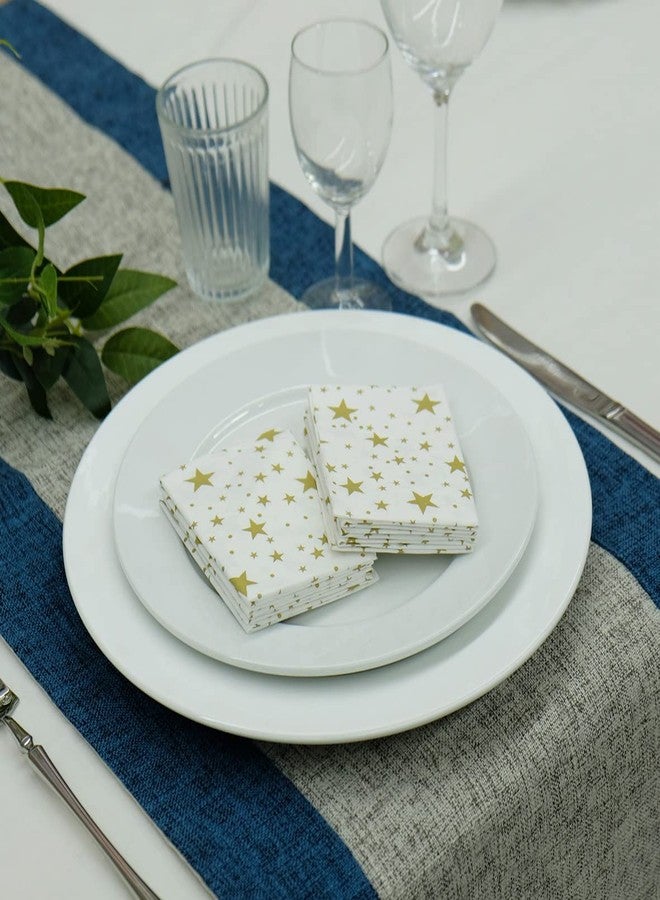 Fanxyware Star Shaped Origami Dinner Napkins with Gold Stars on White (Disposable) - 12 Pack, 23" x 15", 3-Ply Paper - Style Name: Pop Gaze - Image 3